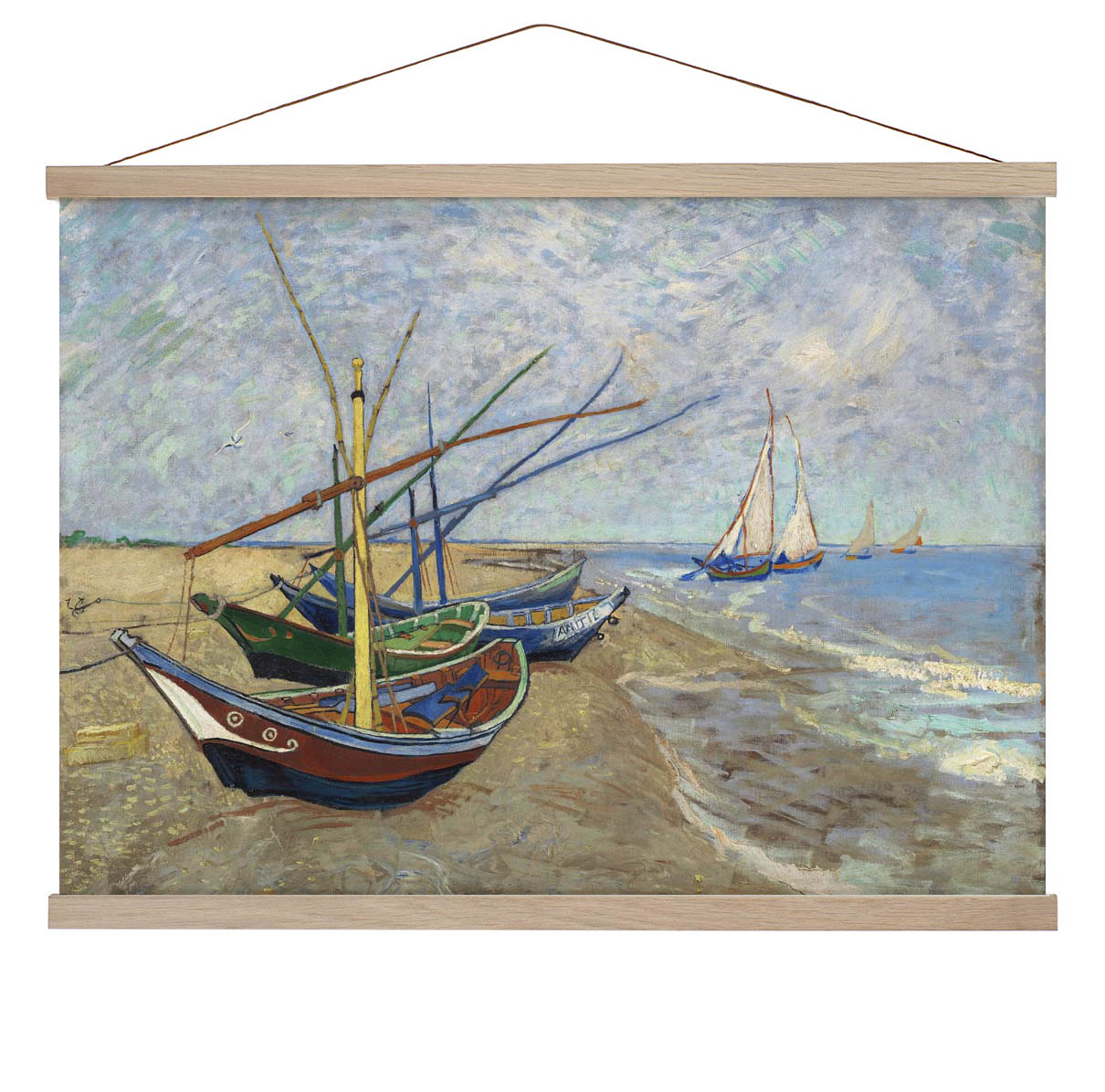 Fishing Boats on the Beach at Saintes-Maries by Van Gogh