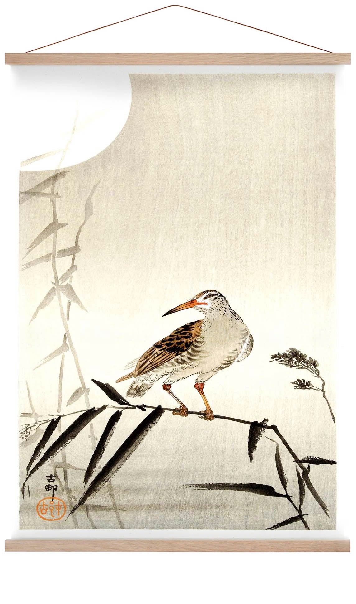 Black Horseman on Bamboo by Ohara Koson