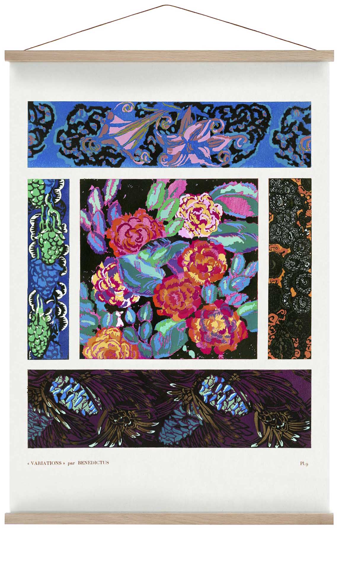 Flower Art Deco Pattern, Variation 9 by Édouard Bénédictus