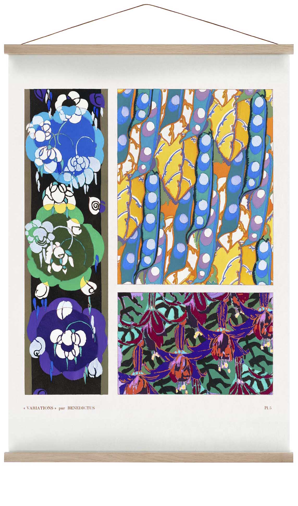 Buntes Vintage-Art-Deco-Muster, Variation 5 von Édouard Bénédictus