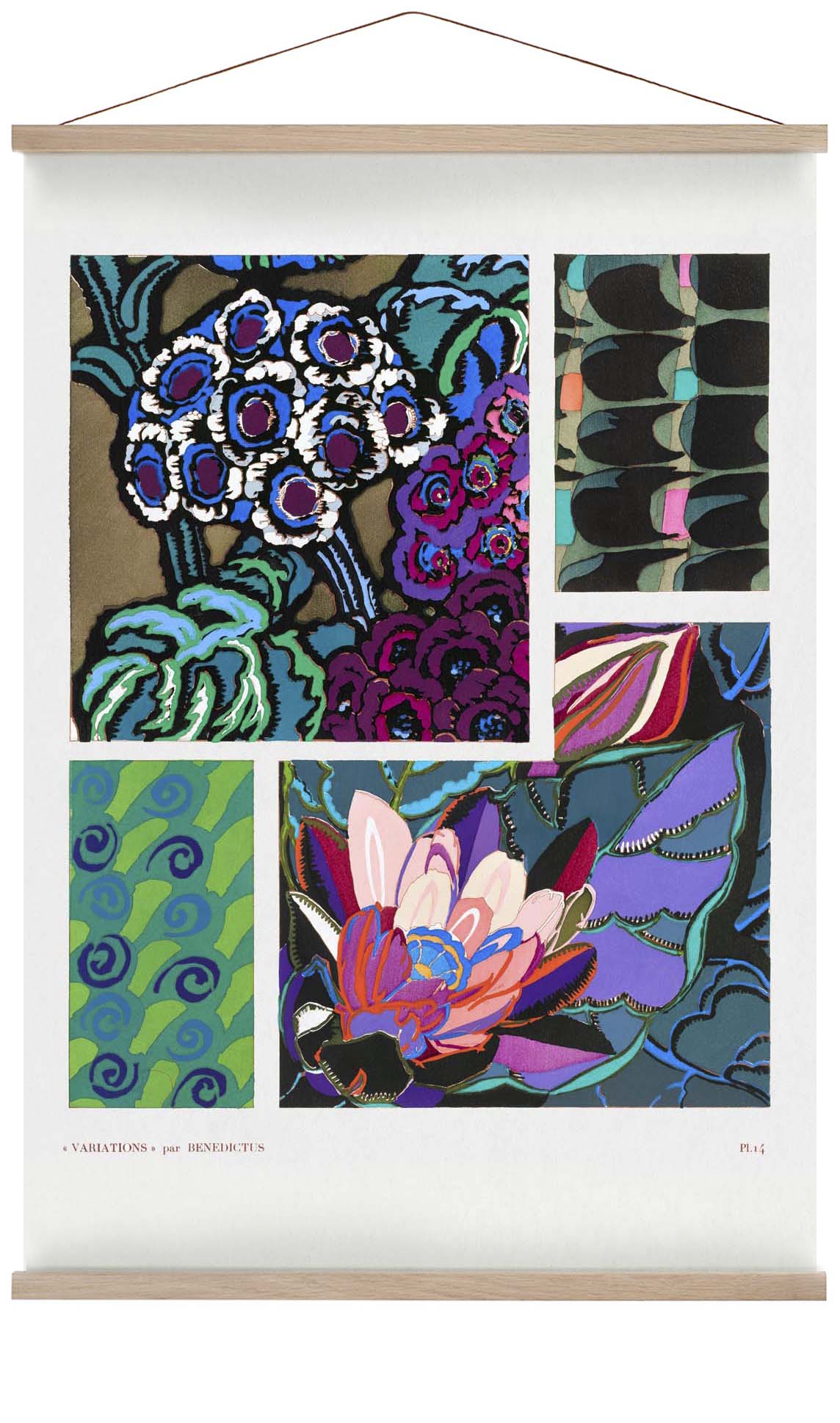 Vintage Floral Art Deco Pattern, Variation 14 by Édouard Bénédictus