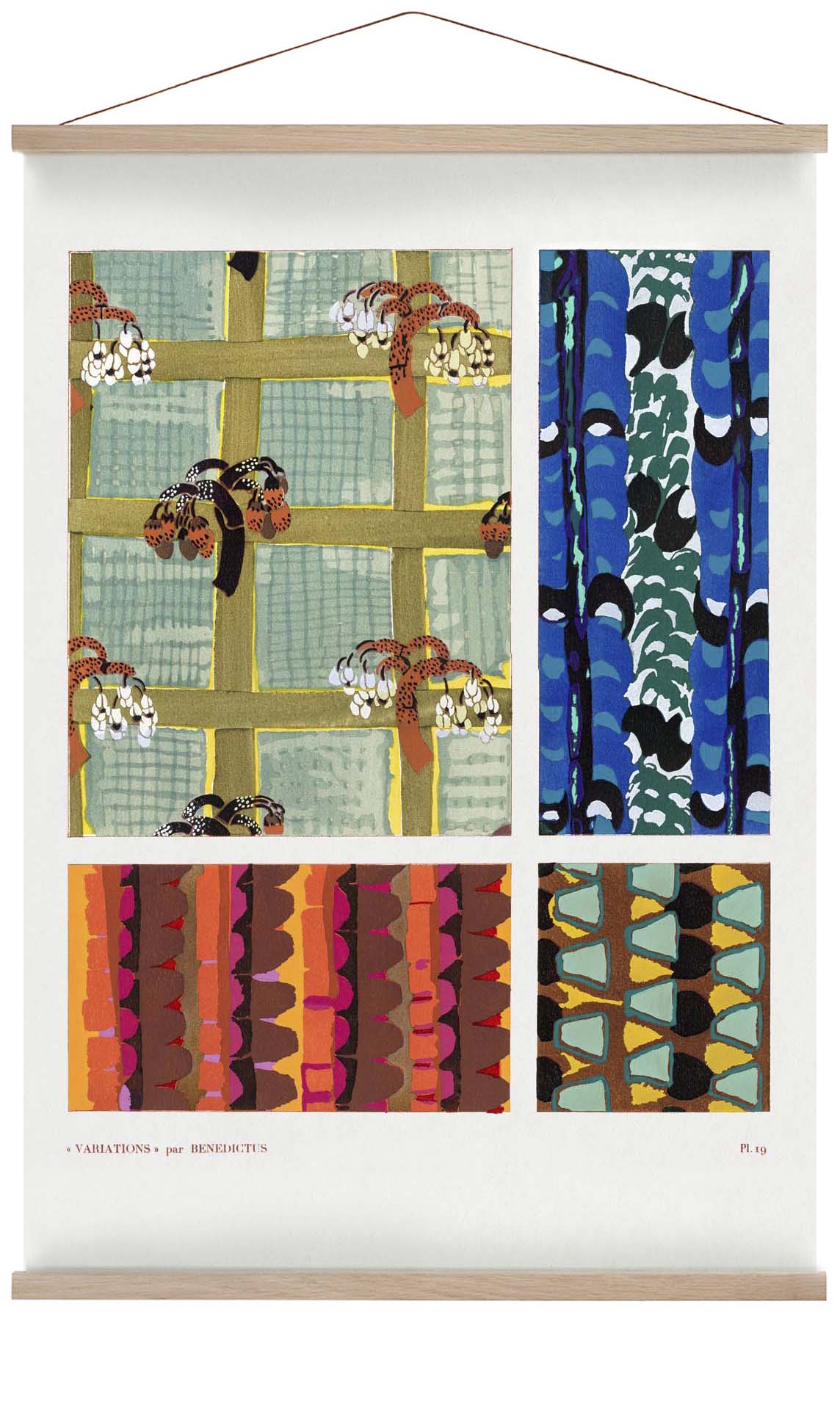 Vintage Geometric Floral Art Deco Pattern, Variation 19 by Édouard Bénédictus