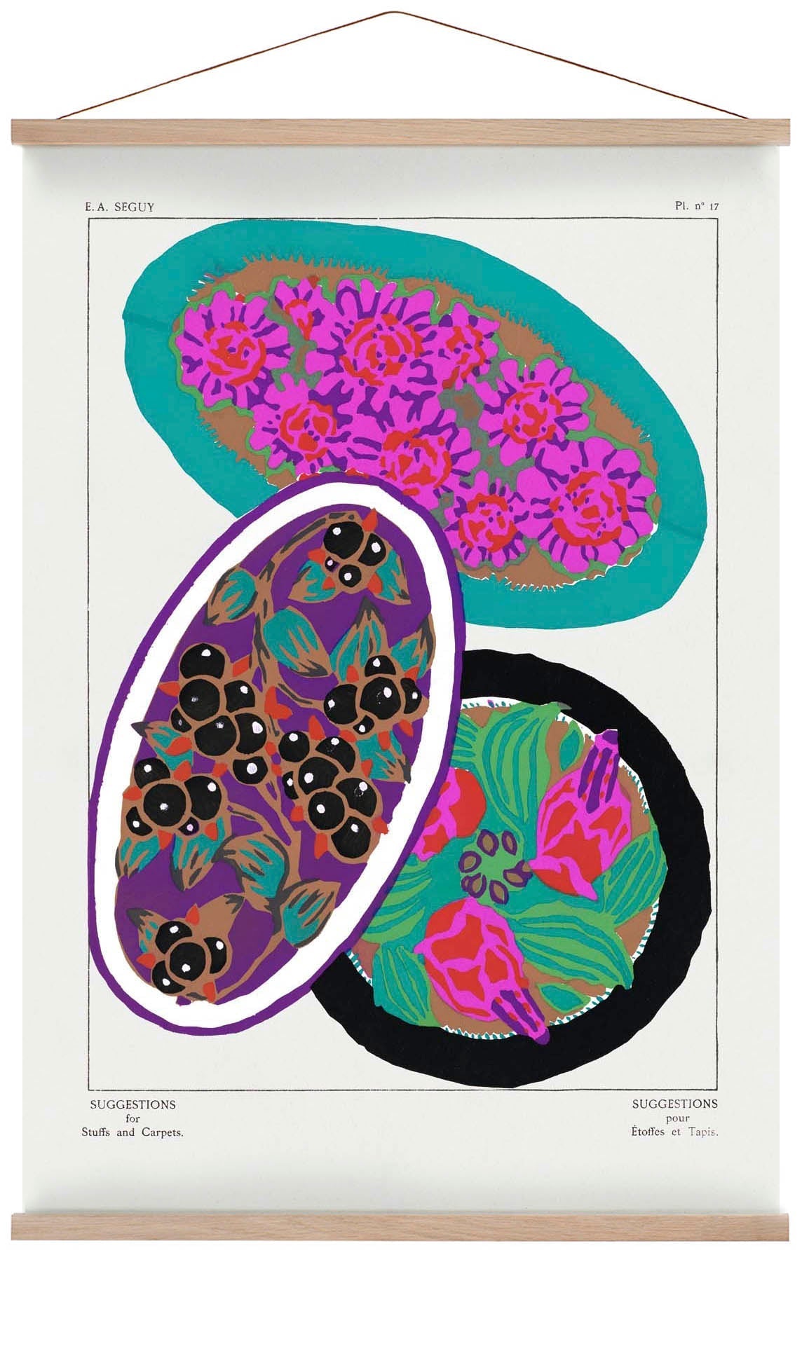 Vintage Flower Patterns Plate Nr 17 by E.A. Séguy