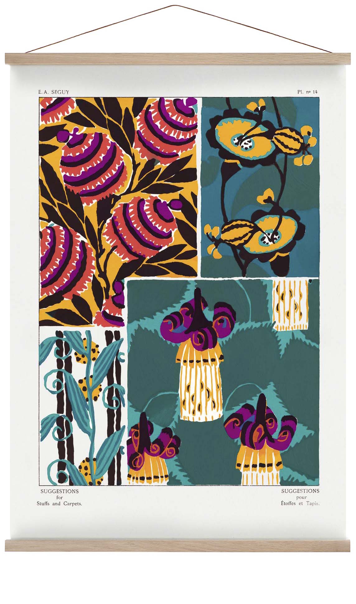 Vintage Flower Patterns Plate Nr 14 by E.A. Séguy