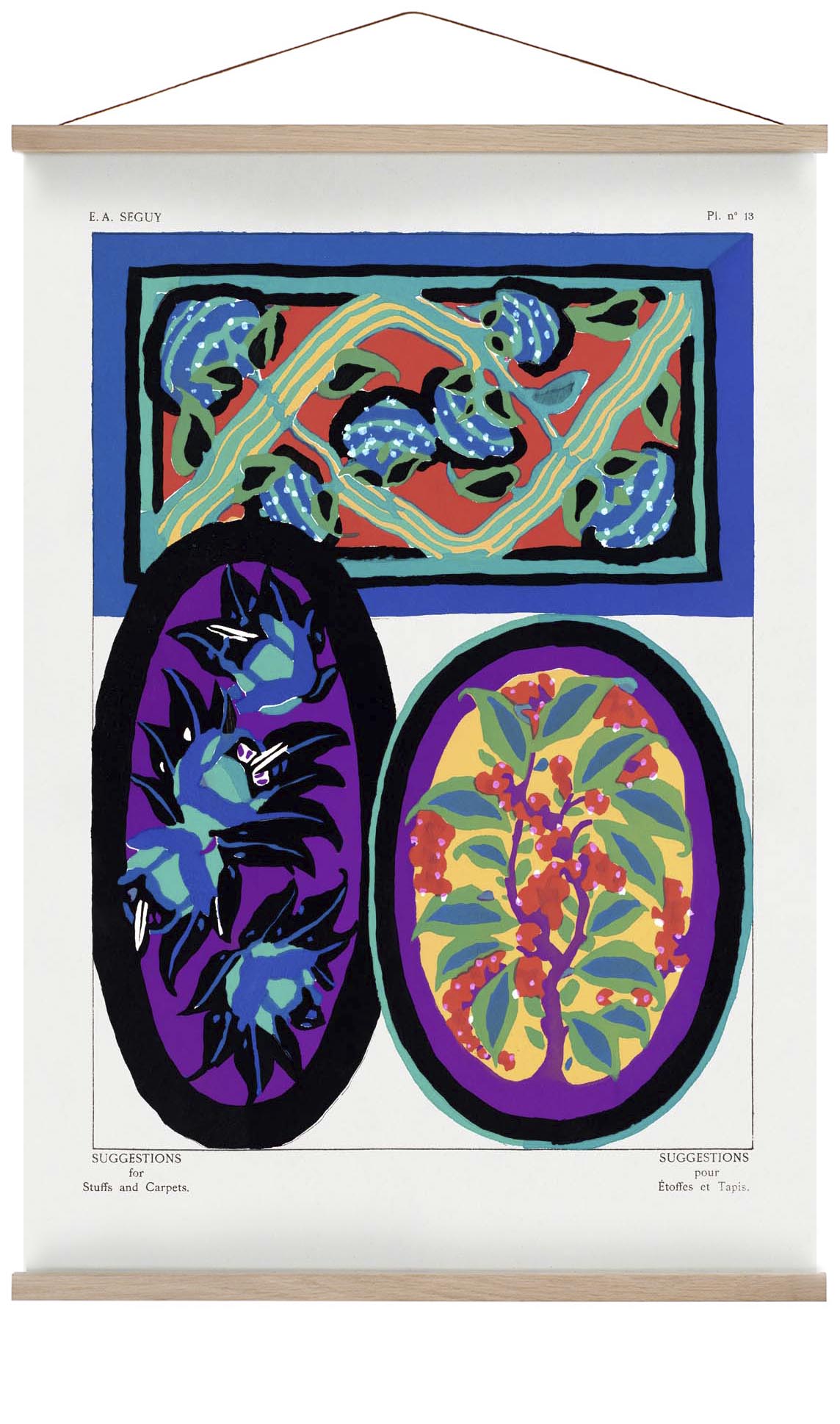 Vintage Flower Patterns Plate Nr 13 by E.A. Séguy