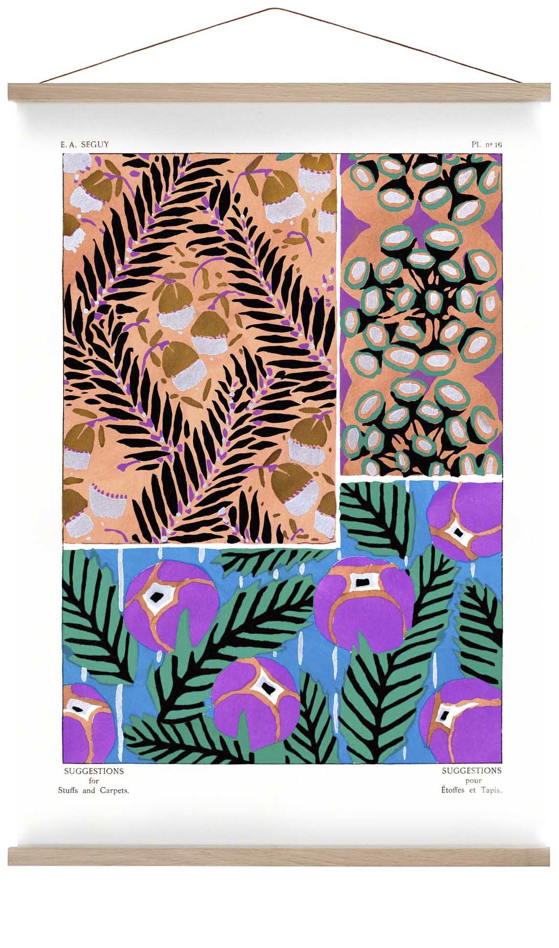 Vintage Flower Patterns Plate Nr 16 by E.A. Séguy