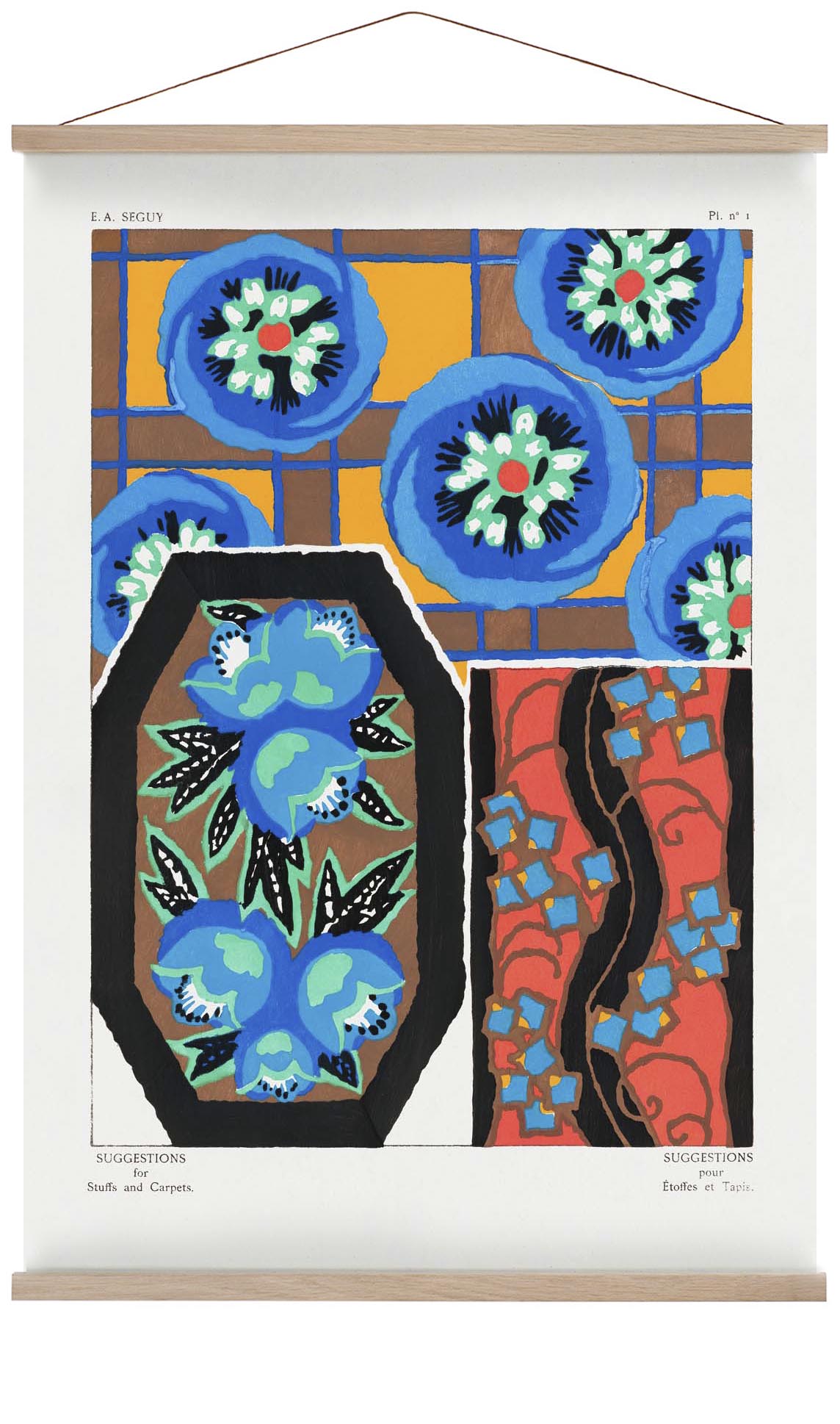 Vintage Flower Patterns Plate Nr 01 by E.A. Séguy