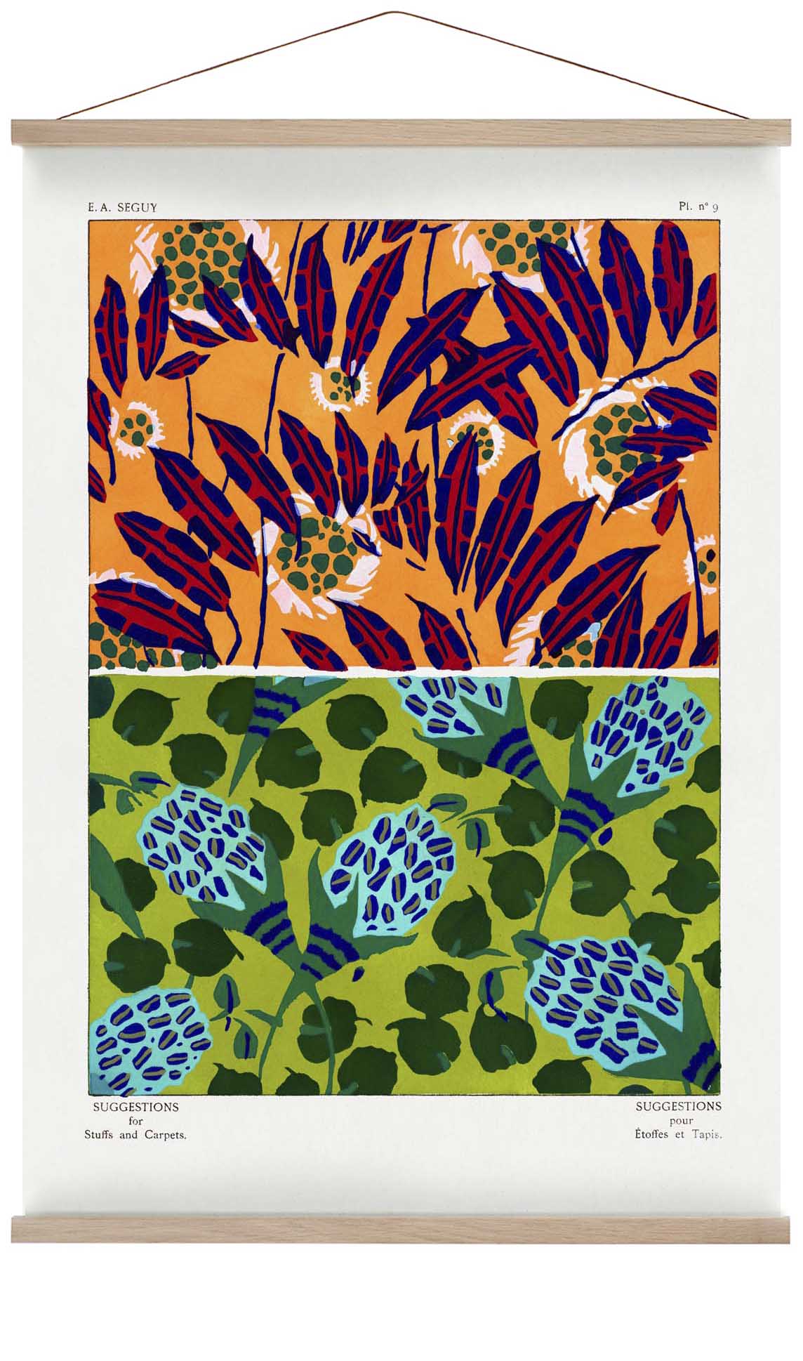 Vintage Flower Patterns Plate Nr 09 by E.A. Séguy