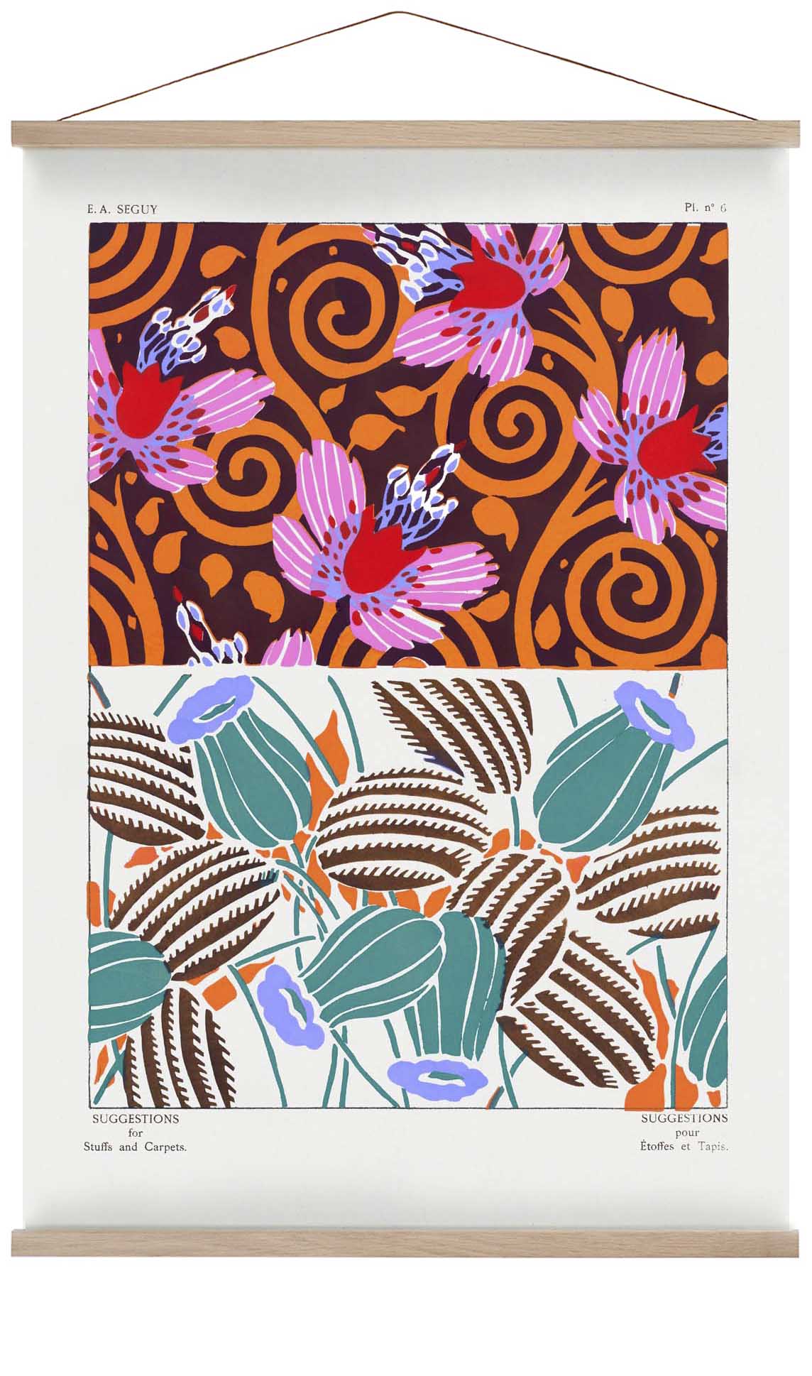 Vintage Flower Patterns Plate Nr 06 by E.A. Séguy