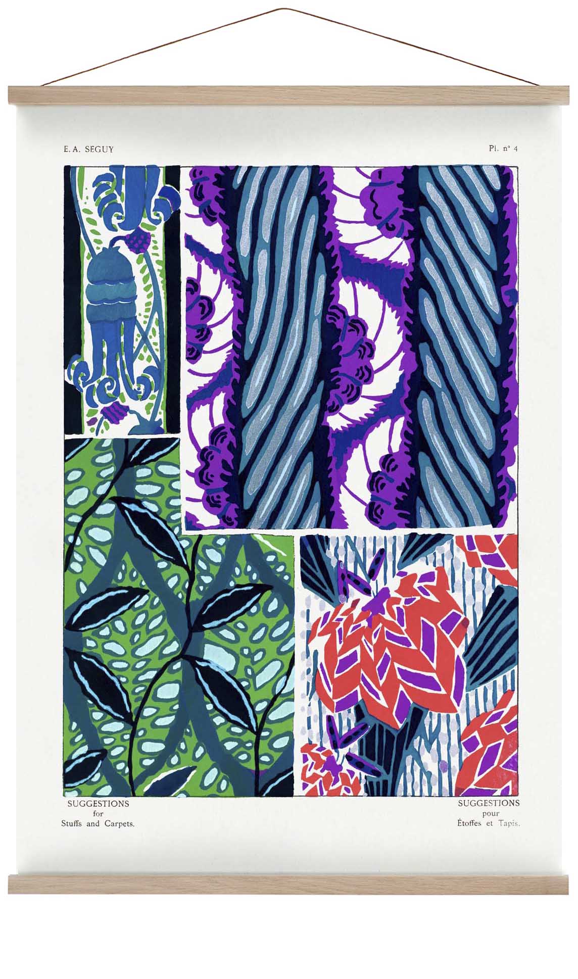 Vintage Flower Patterns Plate Nr 04 by E.A. Séguy