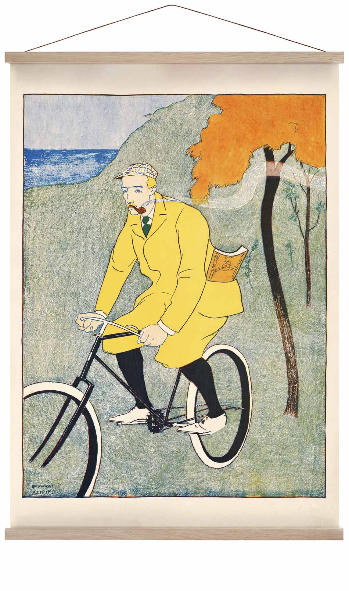 Man Riding Bicycle by Edward Penfield