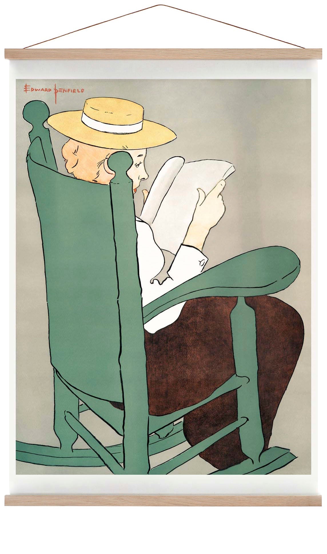 Woman Reading in a Rocking Chair by Edward Penfield