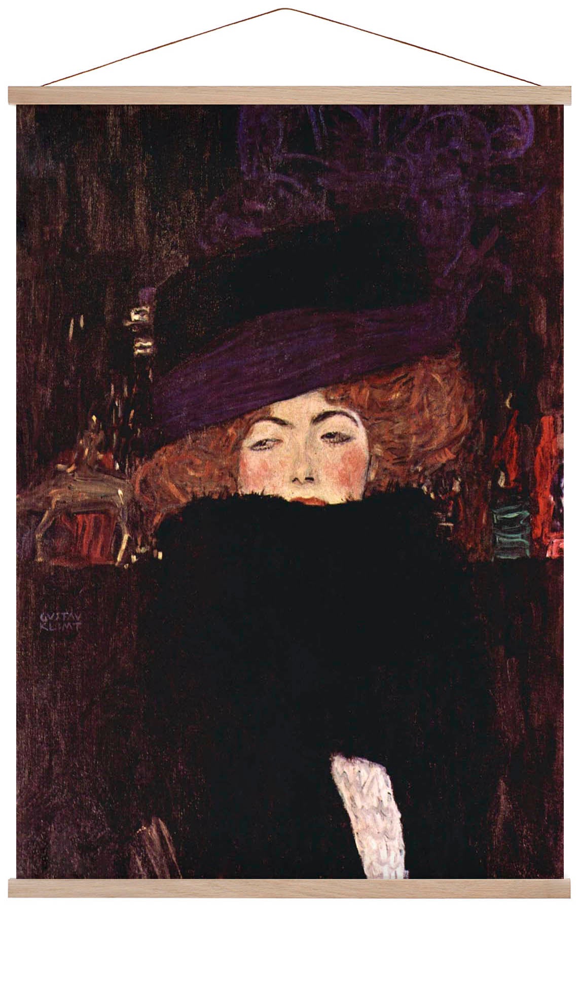 Dame mit Hut und Federboa by Gustav Klimt