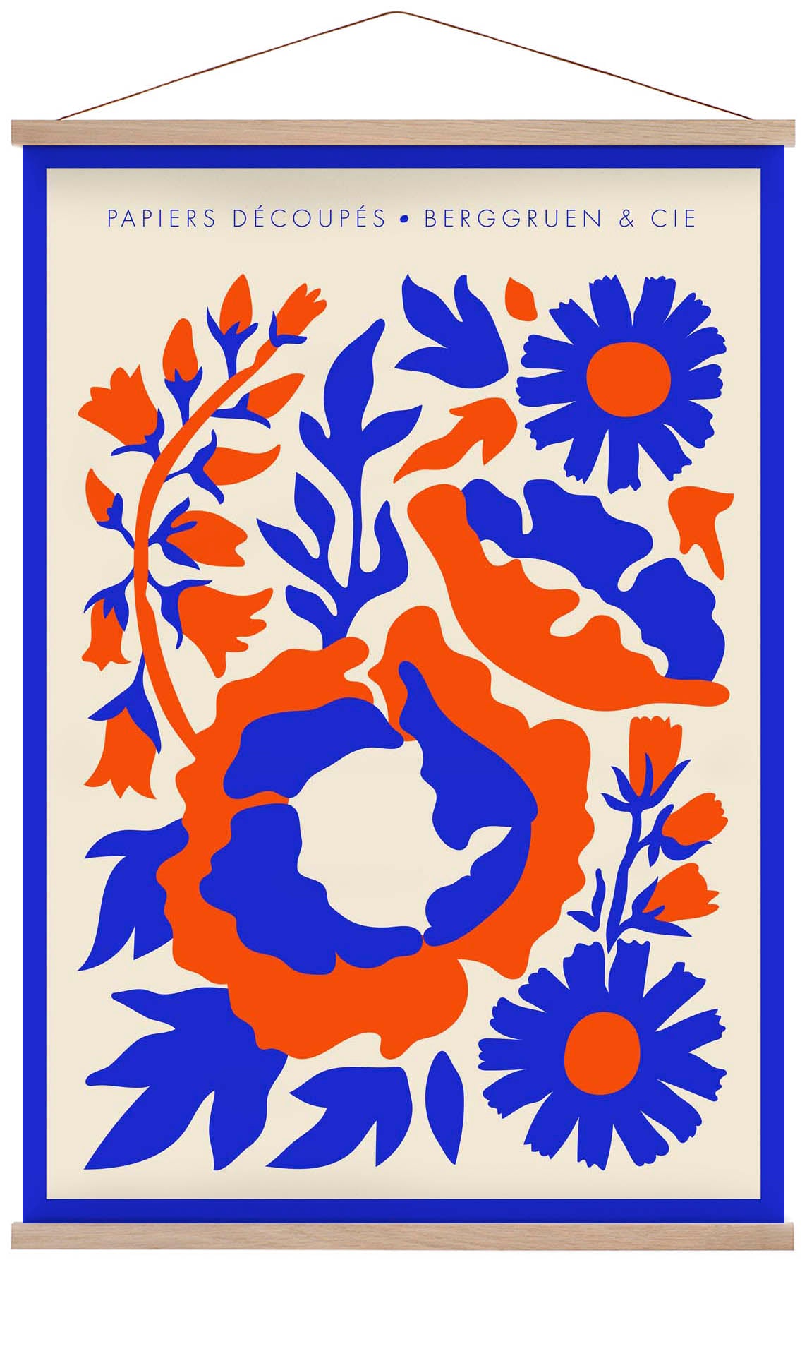 Contrast Flowers Orange Blue Papiers Découpés Art Exhibition