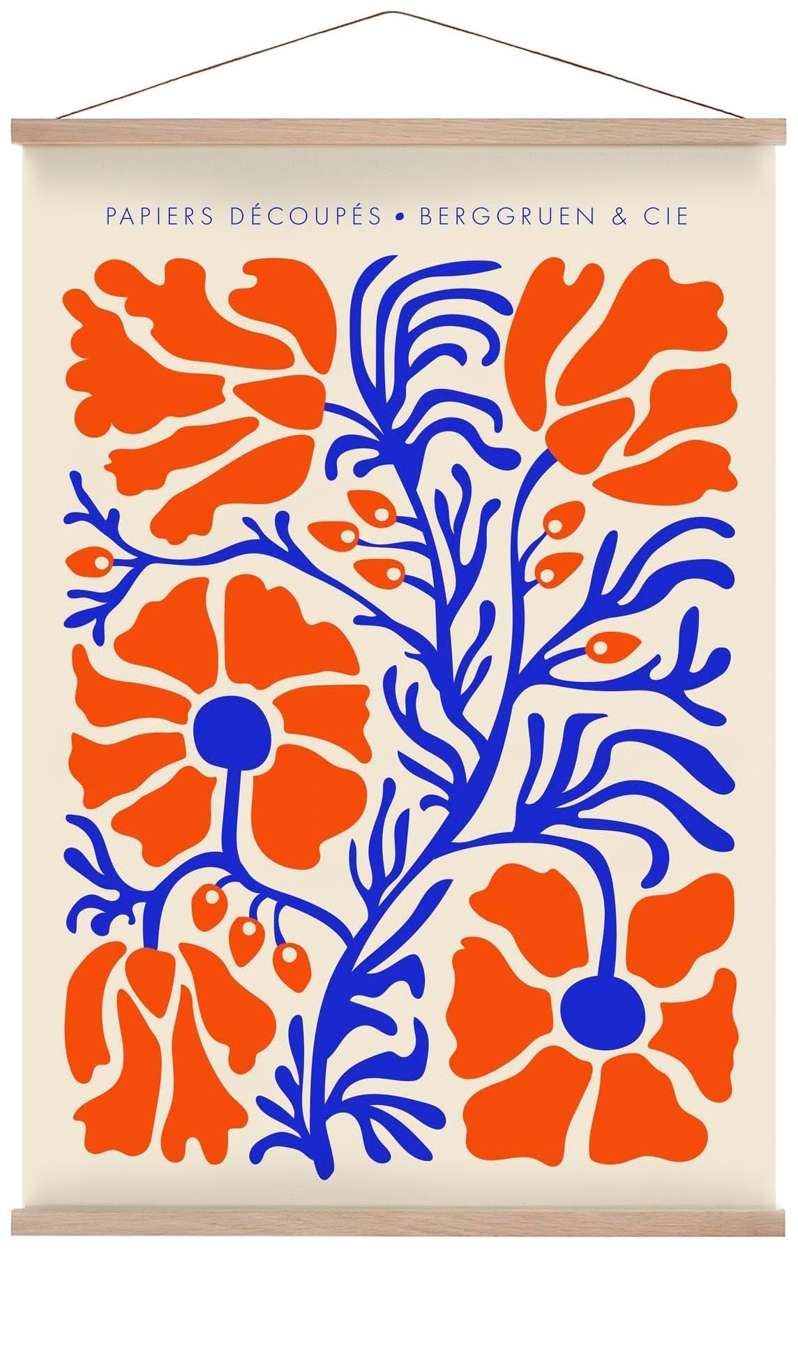 Blumen Blue Orange Papiers Découpés Art Exhibition