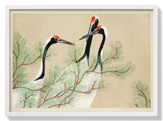 Kraniche aus Momoyogusa-Blumen von Sekka