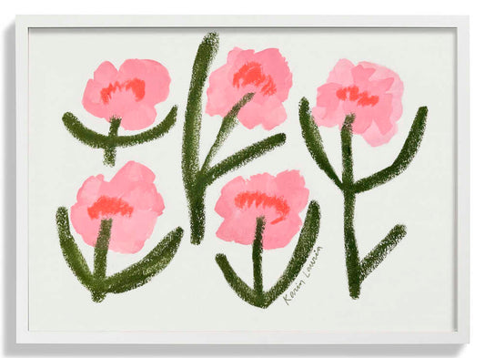 Tanzende rosa Pfingstrosen von Karin Lauria