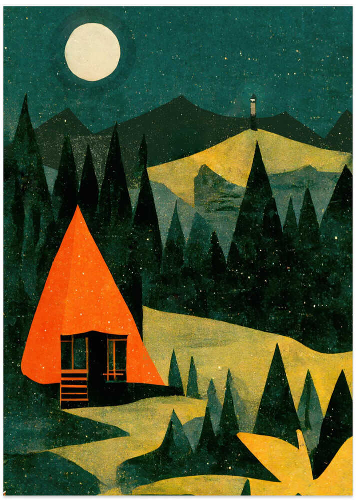 Moonlit Cabin Dream von Treechild