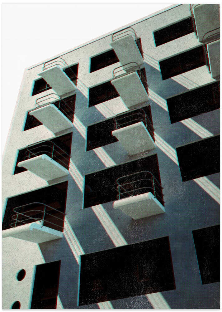 Bauhaus Dessau Architektur im Vintage-Magazin-Stil VI von Rosana Laiz Blursbyai