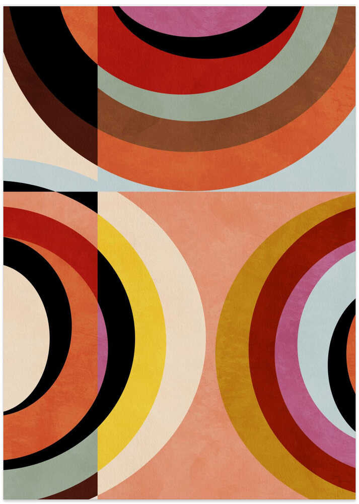Warm Colors Bauhaus Geometry3 by Ana Rut Bre