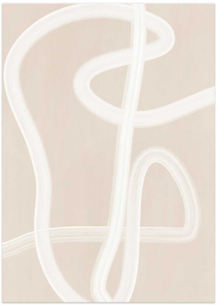 White Brush Stroke Poster by Elena Ristova