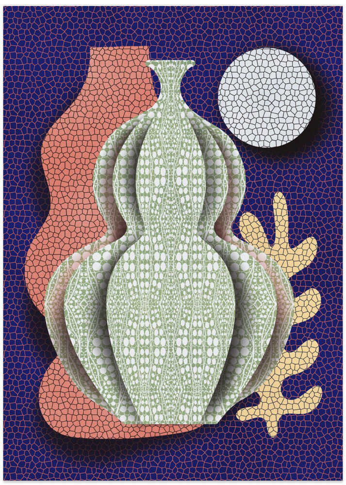 Pop Art Vase und Mond von Little Dean