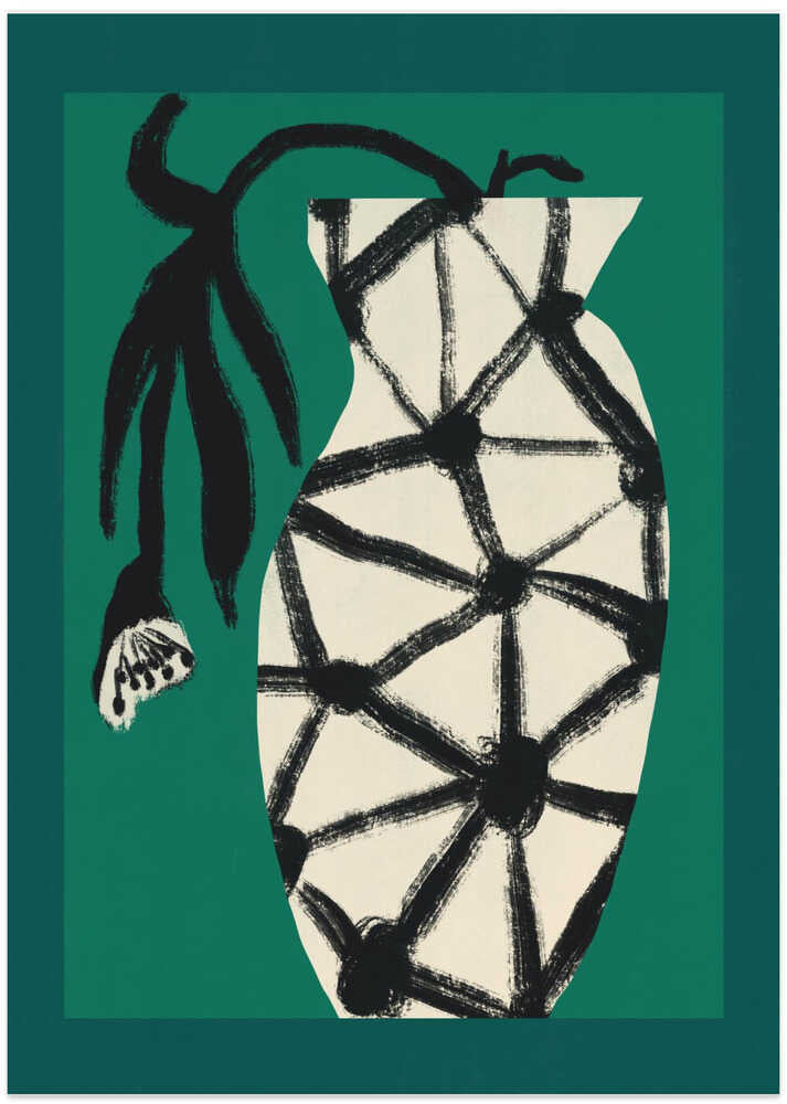 Hexagon Vase In Green by Little Dean