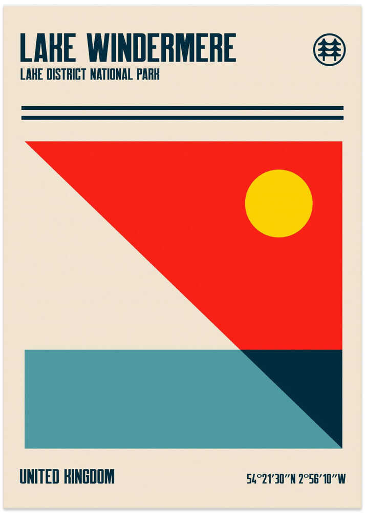 Lake Windermere Lake District National Park Travel Poster by Retrodrome