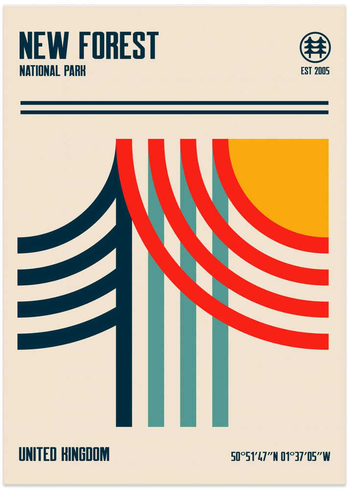 New Forest National Park Travel Poster by Retrodrome