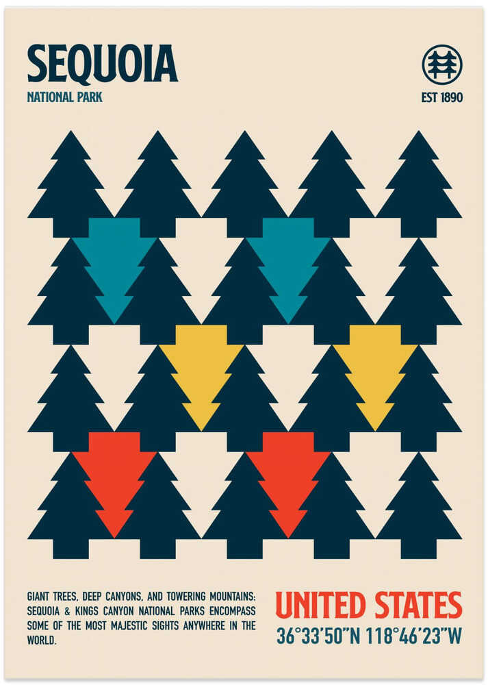 Sequoia National Park Travel Poster by Retrodrome