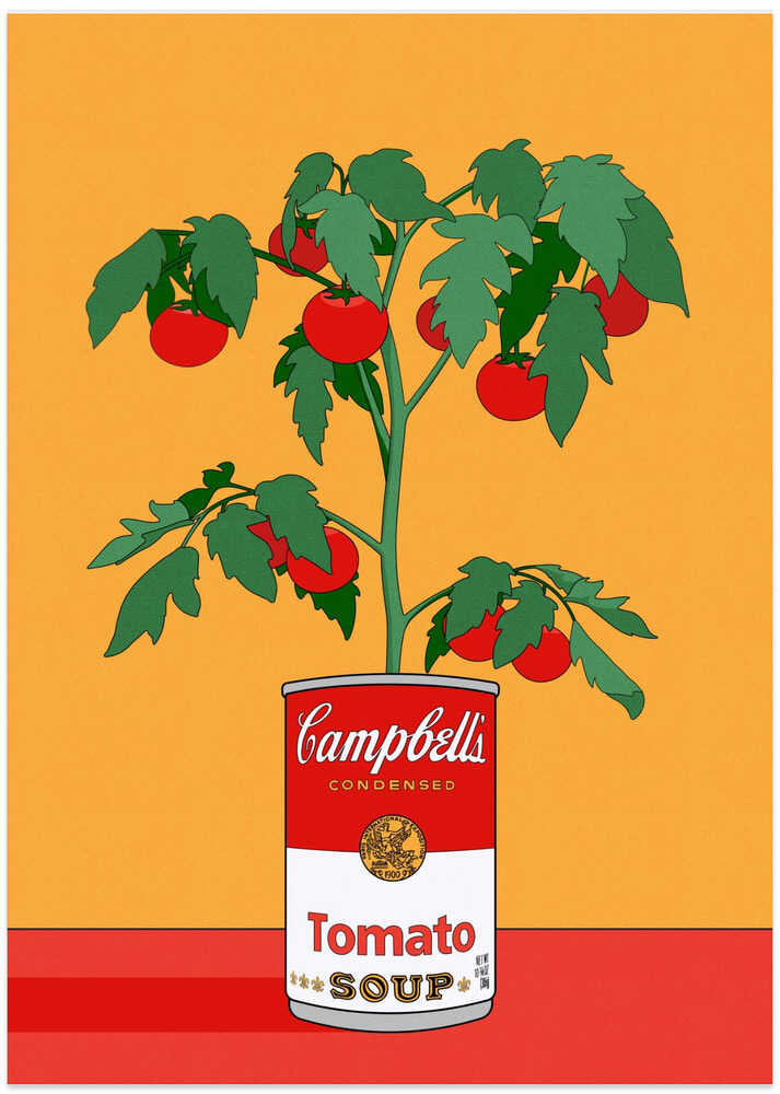 Campbells Soup Tomato Plant Retro Illustration by Retrodrome