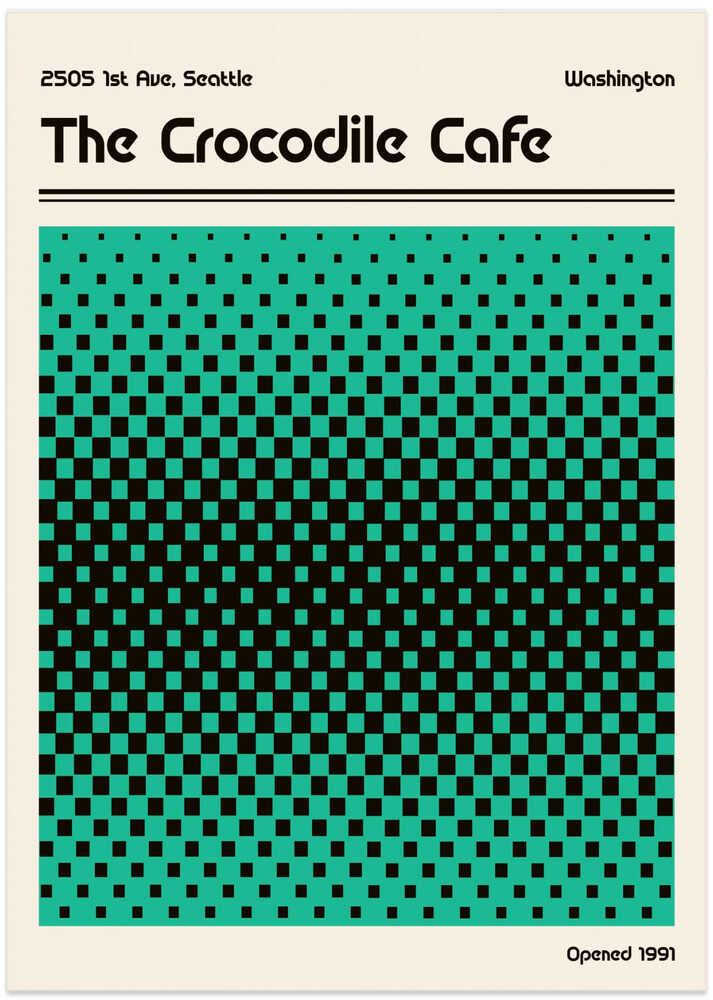 Crocodile Cafe Retro Poster by Retrodrome