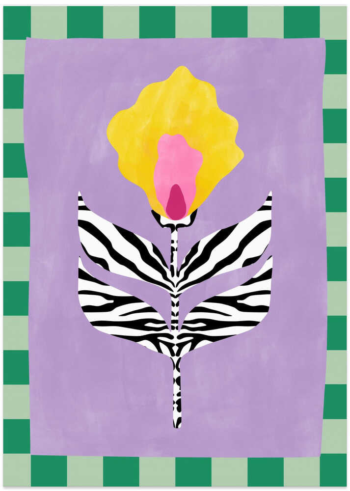 Flower with Zebra Patterned Leaves by Elena Ristova