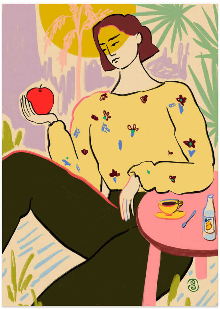 Woman With Apple by Sandra Poliakov