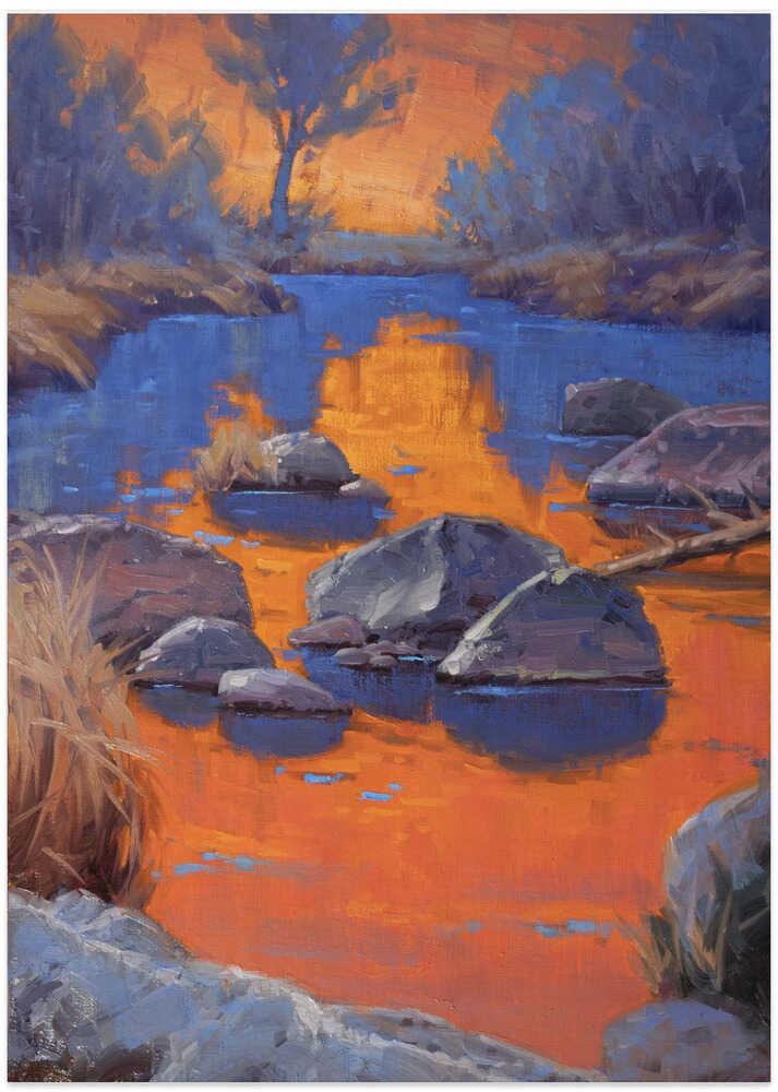 Sonnenuntergang über einem ruhigen Fluss von Cody DeLong