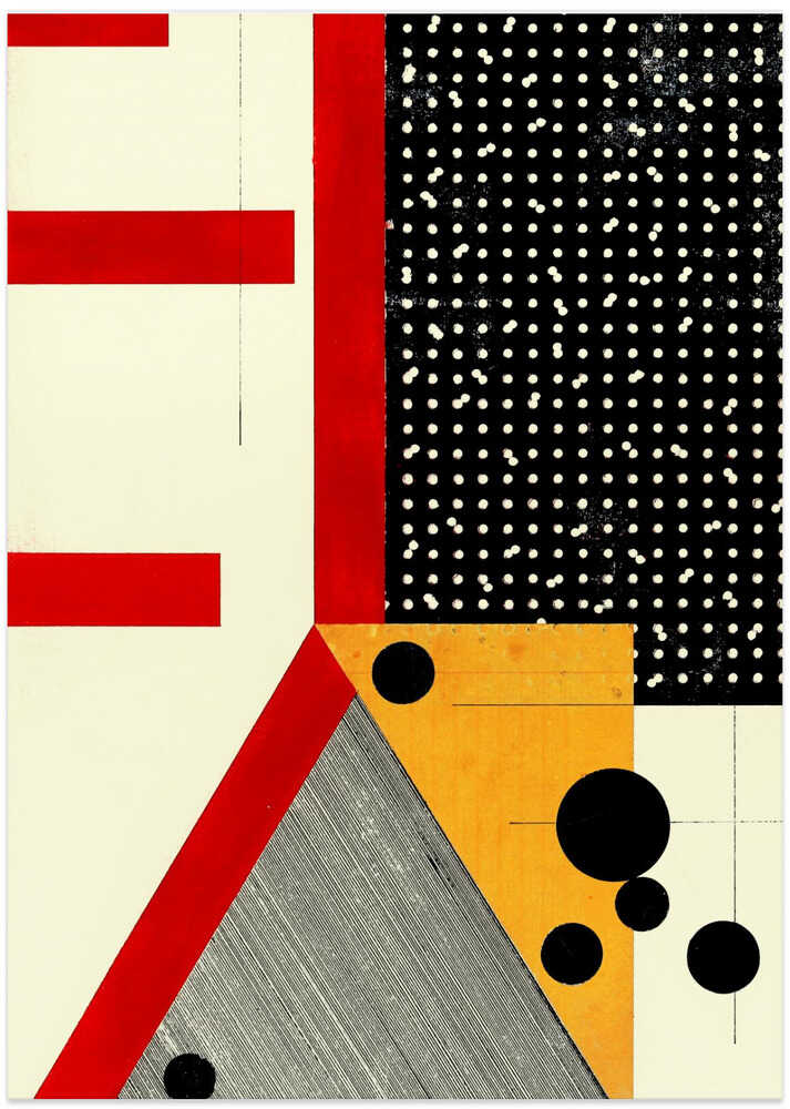 Bold Red Lines and Black Dots by Petr Strnad