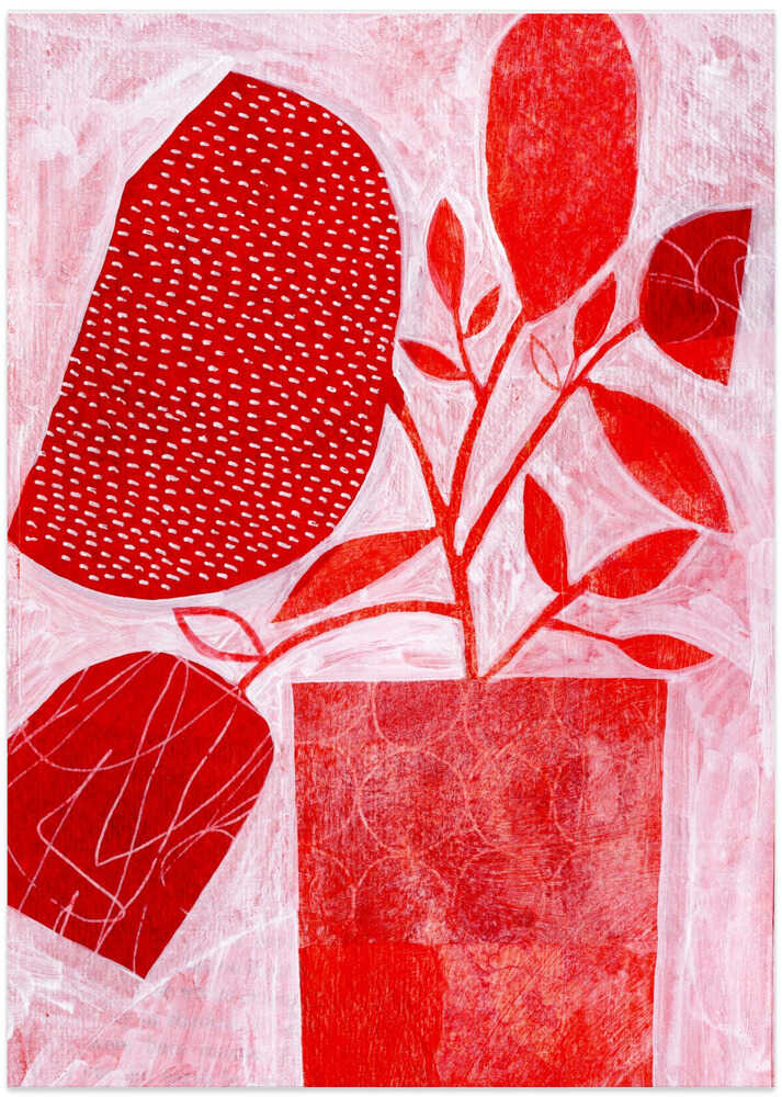 Rote Blumenvase von Susan Black