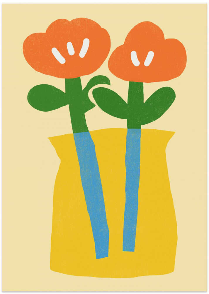 Two Stylized Orange Flowers by Little Dean