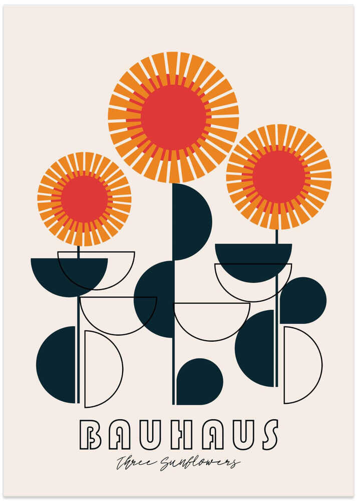 Bauhaus - Three Sunflowers by CATS AND DOTZ