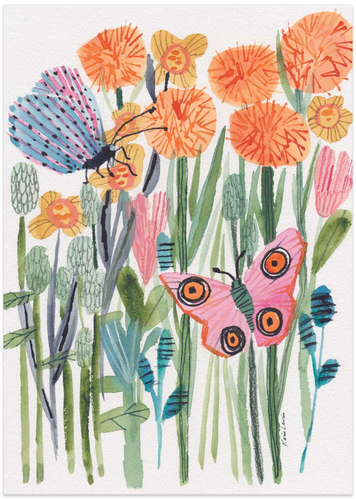 Butterfly and Moth In Garden by Karin Lauria