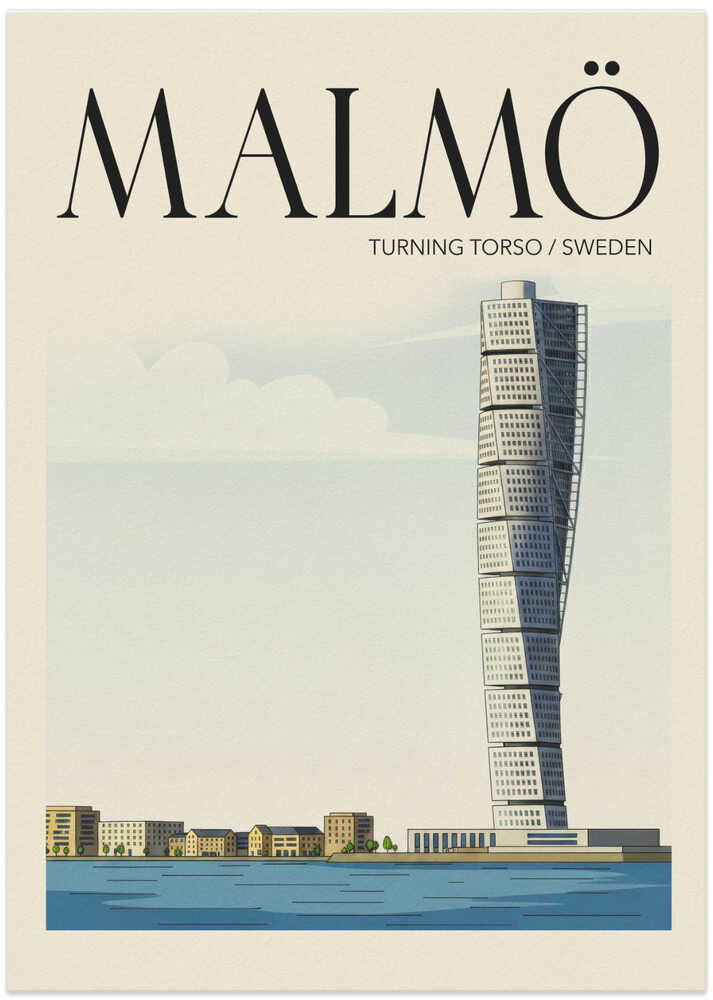 Malmö Travel Poster by Andreas Magnusson