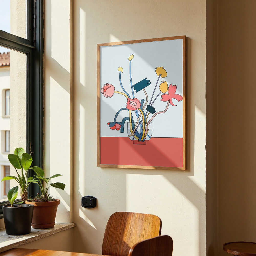 Flowers in a glass vase by NKTN