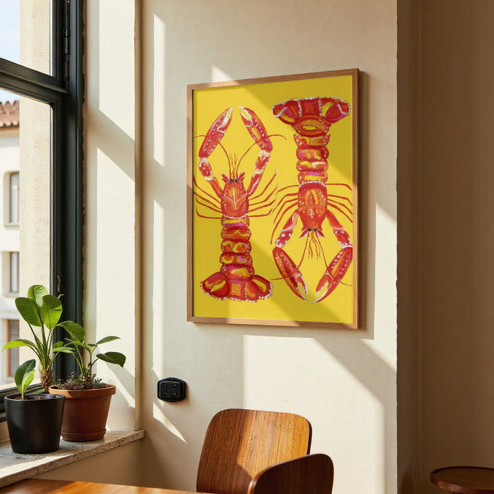 Langoustines On Yellow by Alice Straker