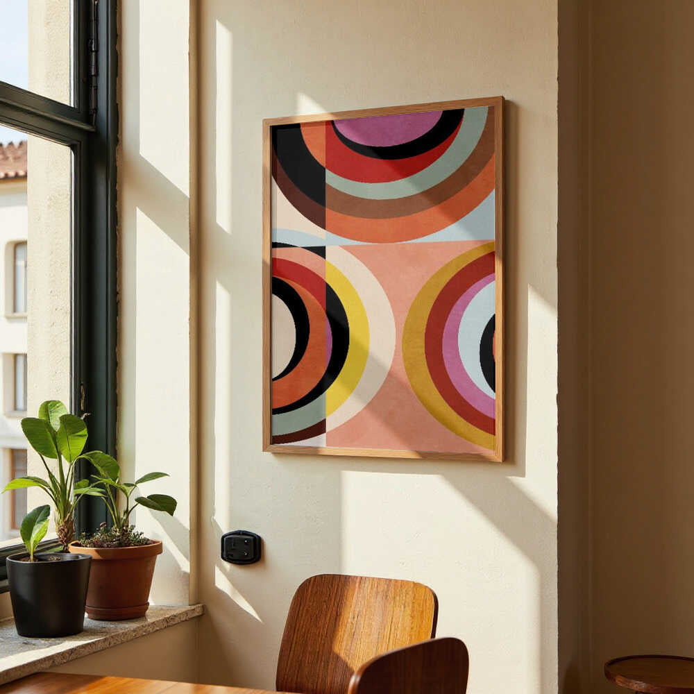 Warm Colors Bauhaus Geometry3 by Ana Rut Bre