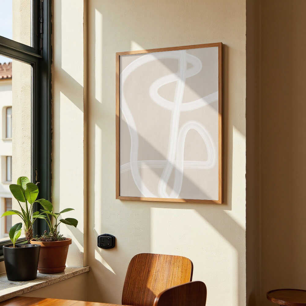 White Brush Stroke Poster by Elena Ristova