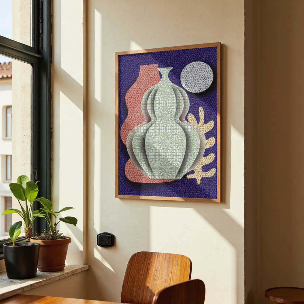 Pop Art Vase und Mond von Little Dean