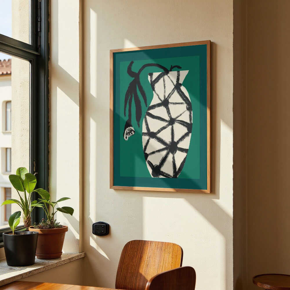 Hexagon Vase In Green by Little Dean