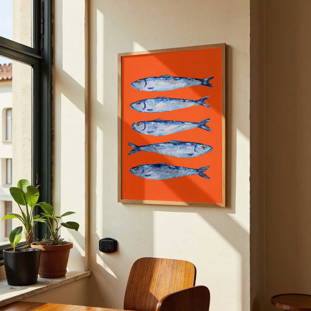 Sardinen auf Orange von Alice Straker