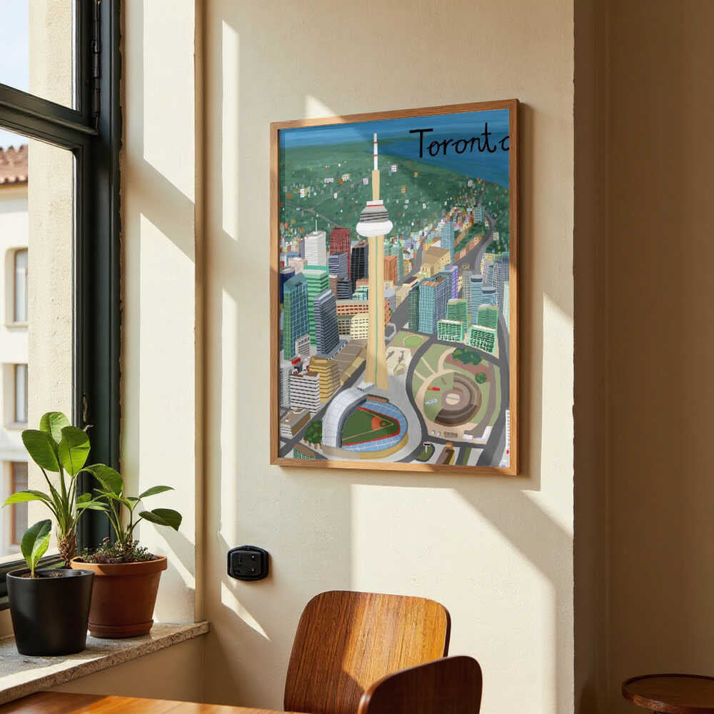 Toronto, Canada CN Tower with Rogers Stadium by Illustrator Carla Daly by Carla Daly