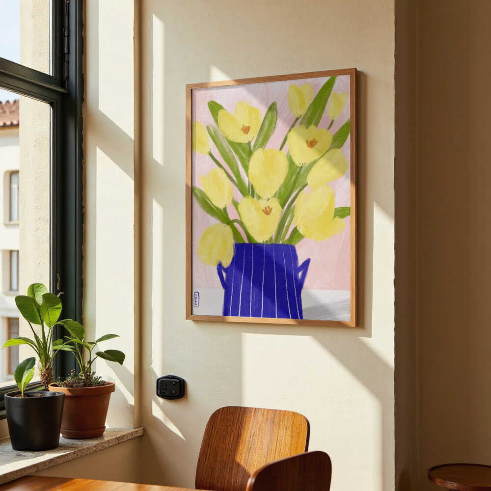 Yellow Tulips In a Vase by Dirkie Nell